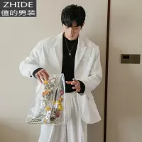 SUNTEK西西里男装春装新款青少年韩版帅气灯芯绒休闲西服直筒西裤两件套西裤