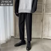 SUNTEKdk制服质感西装裤男直筒宽松潮流韩版春秋款休闲长裤阔腿垂感西裤西裤
