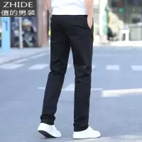 SUNTEK春夏季薄款冰丝休闲裤男宽松直筒棉弹力大码长裤子男士西裤百搭西裤