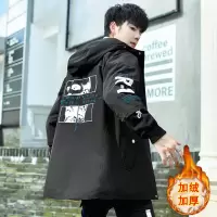 SUNTEK加绒加厚外套男孩衣服大童12-15岁13初中学生14-16秋冬装帅气风衣风衣