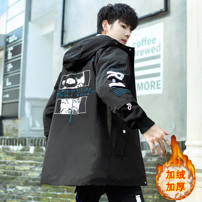 SUNTEK加绒加厚外套男孩衣服大童12-15岁13初中学生14-16秋冬装帅气风衣风衣
