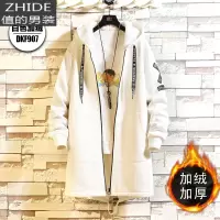 SUNTEK中长款风衣男设计感韩版潮流春秋季2020新款胖子大码大衣宽松外套风衣