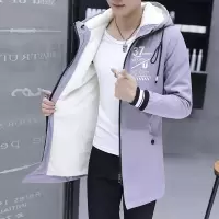 SUNTEK秋冬季外套男韩版2020新款加绒加厚中长款帅气衣服潮夹克男士风衣风衣