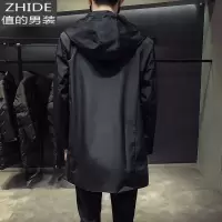 SUNTEK外套男士中长款风衣胖子加大码春季夹克青年加厚上衣潮流保暖褂子风衣