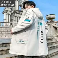 SUNTEK男士外套春秋季韩版潮流风衣中长款秋冬加绒加厚夹克男装秋装上衣风衣