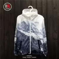 SUNTEK春秋新款阿尔卑斯山冰川风衣极地雪山外套户外男女雪白民族风帽衫风衣