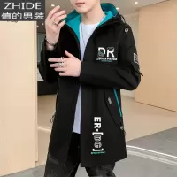SUNTEK春装外套男韩版潮流帅气学生中长款夹克春秋季青少年男装男士风衣风衣