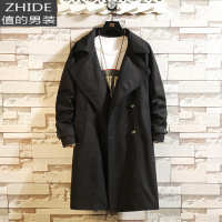 SUNTEK双排扣气质电影唐人街探案唐探3刘昊然同款风衣绿色衣服长款外套风衣