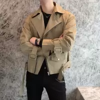 SUNTEK英伦风秋季新款风衣夹克男士青年复古韩版修身百搭夹克短款外套潮风衣