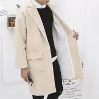 SUNTEK冬季羔绒加厚中长款毛呢大衣男外套时尚青少年宽松男士风衣保暖风衣