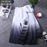 SUNTEK2020渐变色帅气男装秋季新款风衣男韩版潮流衣服中长款青少年外套风衣