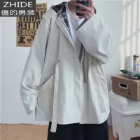 SUNTEK日系外套oversize港风潮牌痞帅炸街风衣男情侣装小众设计感夹克风衣