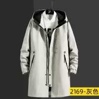 SUNTEK加肥加大码风衣男春秋中长款连帽外套潮流胖子帅气显瘦披风夹克衫风衣
