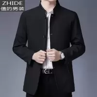 SUNTEK2021春季潮牌外套男宽松休闲百搭立领男士夹克青年潮流英伦风衣男风衣