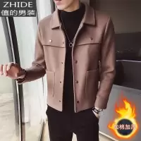 SUNTEK毛呢外套男秋冬2020新款韩版潮流网红夹克英伦风修身短款呢子风衣风衣