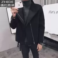 SUNTEK风衣男短款2020新款秋冬季呢子外套韩版潮流帅气青年休闲毛呢大衣风衣