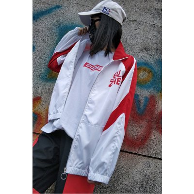 SUNTEK邦昱春秋薄款风衣男宽松潮流休闲服青少年复古嘻哈外套女拉链衫风衣