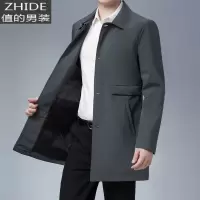 SUNTEK商务绅士男士西装外套简约百搭中青年上班工作休闲装中长款风衣男风衣