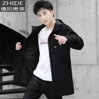 SUNTEK春秋季12男大童13薄款中长款夹克15岁初中学生外套16帅气风衣服潮风衣