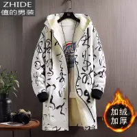 SUNTEK男士风衣中长款加绒秋冬新款学生韩版潮流中国风大码休闲大衣外套风衣