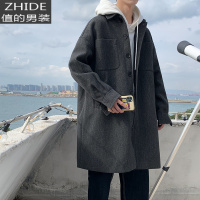 SUNTEK男士大衣韩版中长款冬季毛呢外套潮流帅气英伦风呢子风衣2020新款风衣