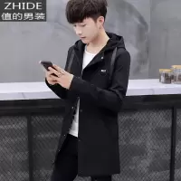 SUNTEK男士风衣秋冬韩版潮流休闲上衣外套中长款2020新款修身帅气秋装厚风衣