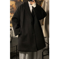 SUNTEK妮子大衣2020年新款男秋冬毛呢子外套韩版潮流中长款风衣痞帅加厚风衣