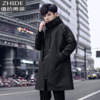 SUNTEK男士风衣中长款2020新款外套男春秋季工装青少年大码宽松韩版潮流风衣