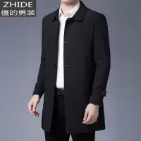 SUNTEK春季潮牌外套男英伦宽松潮流风衣男青年休闲百搭翻领中长款夹克男风衣