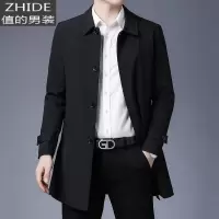 SUNTEK风衣男士外套春秋季中长款韩版潮流2021新款春季帅气商务休闲西服风衣