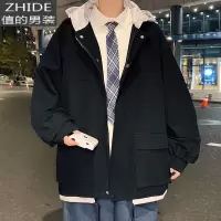 SUNTEK工装外套男春秋宽松连帽韩版潮流帅气休闲百搭学生飞行员夹克上衣夹克