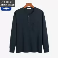 SUNTEK春秋季中老年人爸爸长袖T恤男棉老人宽松休闲衣服中年秋装上衣夹克