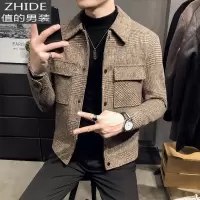 SUNTEK秋冬季夹克外套男韩版修身潮流帅气青年休闲时尚翻领妮子男装上衣夹克