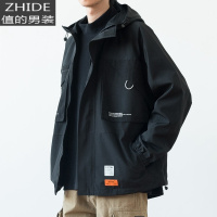 SUNTEK友町 春秋 日系街头潮流城市机能拼接连帽夹克男潮青年外套夹克