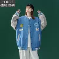 SUNTEKvibe棒球服复古盐系炸街外套男春秋甜酷hiphop上衣美式飞行员夹克夹克