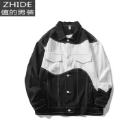 SUNTEK日系潮牌拼色工装夹克男春季情侣学生棒球服男百搭休闲外套男上衣夹克