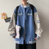 SUNTEK文艺男女外套男春秋新款潮流街头韩版港风宽松休闲百搭夹克棒球服夹克