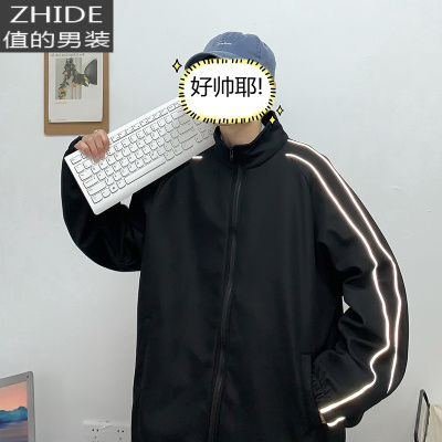 SUNTEK2020秋冬季立领夹克男生新款韩版潮流上衣服运动休闲加绒加厚外套夹克