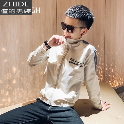SUNTEK痞帅外套男春秋网红修身加绒加厚夹克2020年新款潮流百搭男士上衣夹克