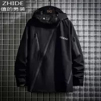 SUNTEK衣服男春季潮牌机能外套简约复古休闲上衣宽松百搭运动服连帽夹克夹克