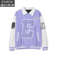SUNTEKTRB 20FW国潮高街植绒字母刺绣灯芯绒棒球服外套嘻哈街头飞行夹克夹克