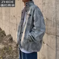 SUNTEK男装oversize懒惰风休闲外套春夏街头宽松上衣bf两面穿夹克潮夹克
