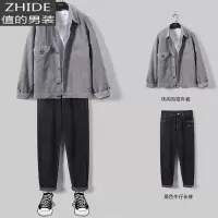 SUNTEK男士夹克春秋韩版潮流休闲秋装上衣2020新款秋季一套搭配帅气外套夹克
