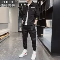SUNTEK男士外套春秋季夹克男生休闲一套装韩版潮流工装搭配痞帅气衣服G夹克