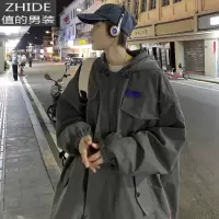 SUNTEK工装夹克男春季新款韩版潮流个性痞帅炸街外套港风休闲宽松上衣服夹克