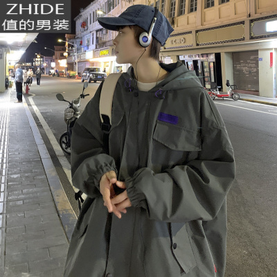 SUNTEK工装夹克男春季新款韩版潮流个性痞帅炸街外套港风休闲宽松上衣服夹克