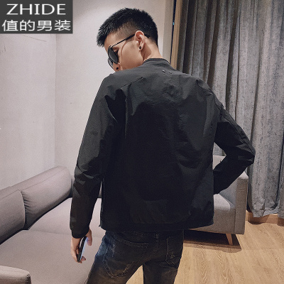 SUNTEK色休闲百搭痞帅外套男韩版修身社会人精小伙秋季网红衣服夹克夹克