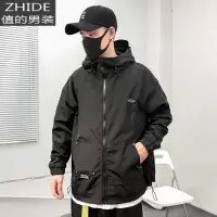 SUNTEK男士工装外套春秋季韩版潮流帅夹克男日系潮牌宽松休闲上衣夹克