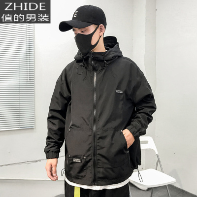 SUNTEK男士工装外套春秋季韩版潮流帅夹克男日系潮牌宽松休闲上衣夹克