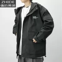 SUNTEK机能工装外套男宽松大码春季潮牌多口袋连帽嘻哈春秋夹克韩版休闲夹克